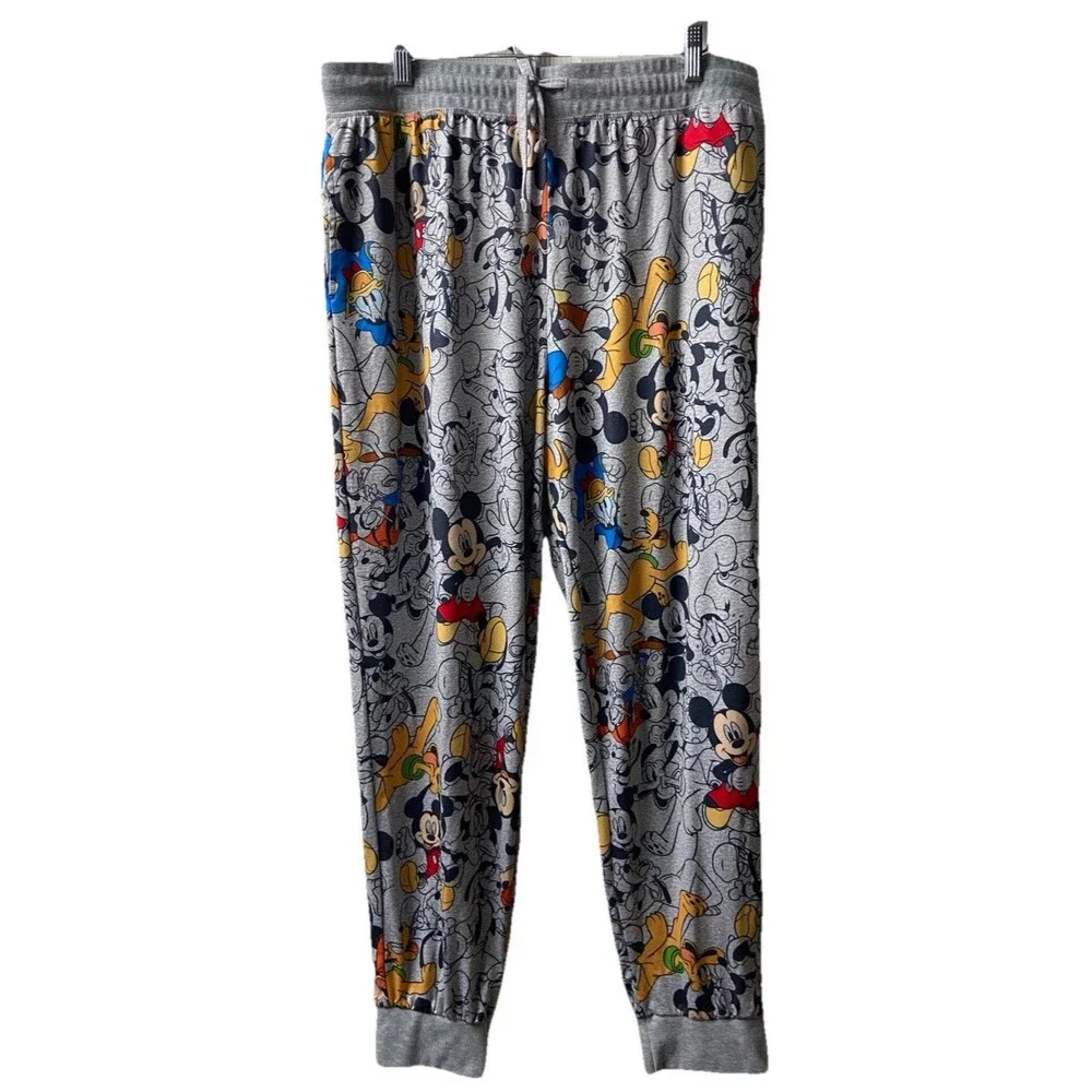 Disney Mickey Mouse Sleepwear Jogger Pants Womens Black Size XL Extra Large EUC